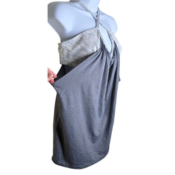 KOS USA Strappy Multilayered Athletic Yoga Tank Top Womens Size XL Gray - Picture 3 of 6